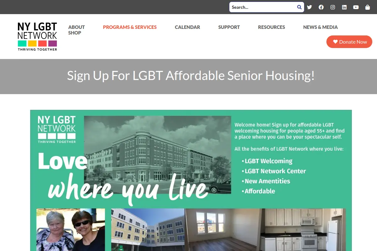 Homepage of the Bay Shore Senior Residences website